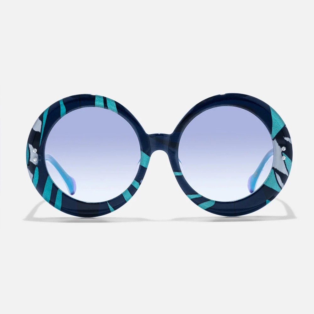 CAMILLA “Editor in Chief” xl oversized oval Vividly Venice marbled sunglasses - Picture 3 of 7